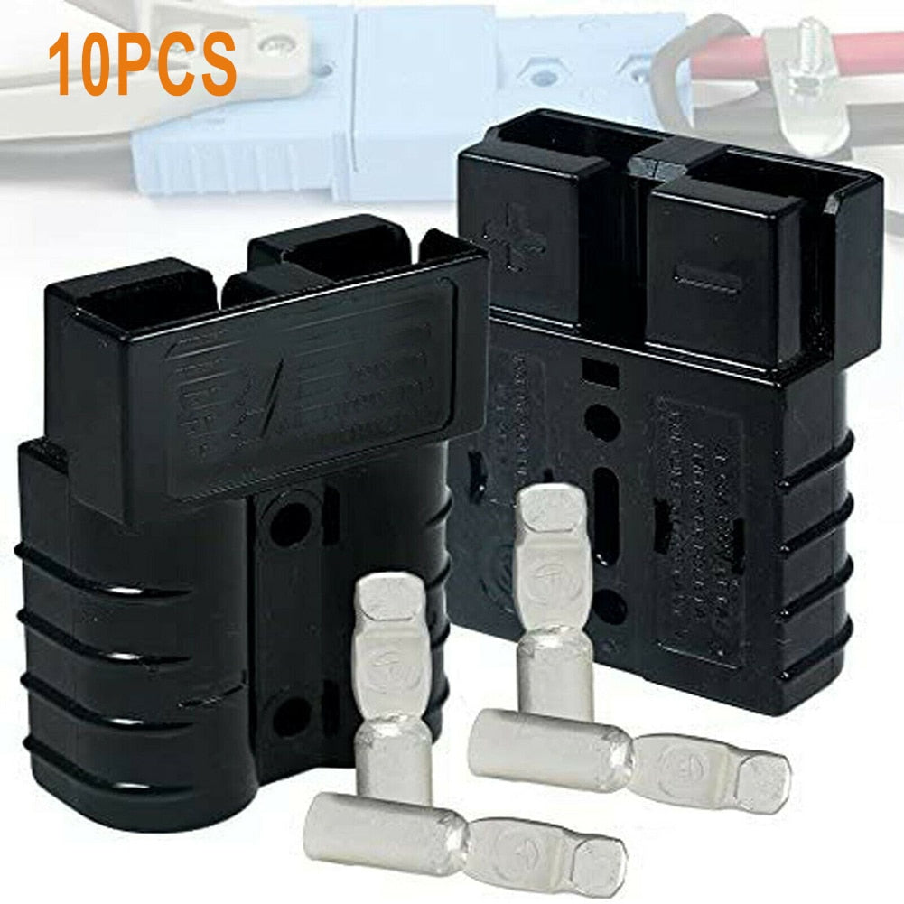 10Pcs Straight Plug 48x37x16mm Two Pole Waterproof Connector Red/black For Anderson Style Plug Connectors 50 AMP 12-80V 12-6AWG