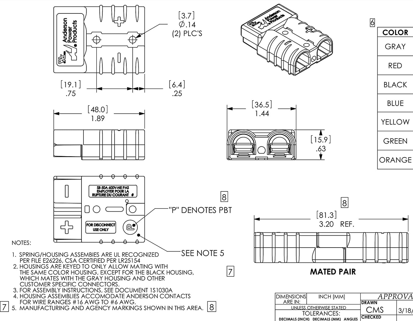 10pc For Anderson Plug Connector 50a 6awg Caravan Trailer Solar 4x4 Truck Suitable For Anderson Forklift Battery Connector